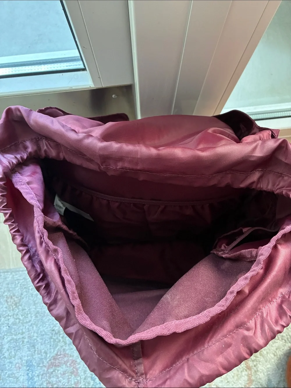 Eddie Bauer Maroon Backpack with Navy Front Pocket